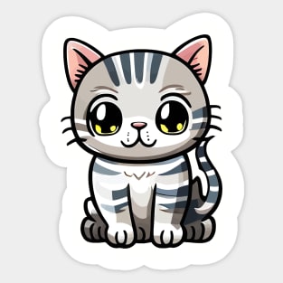 Kawaii Silver British Shorthair Cat Sticker